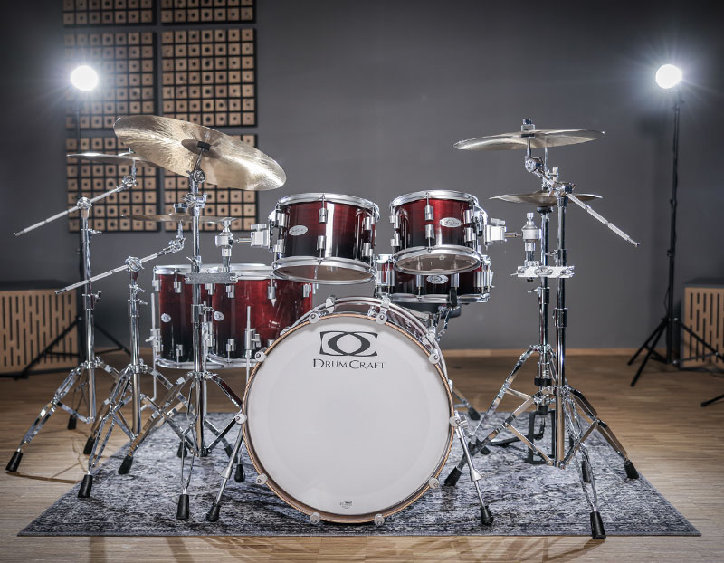 DrumCraft Limited Black To Red Fade Drumset